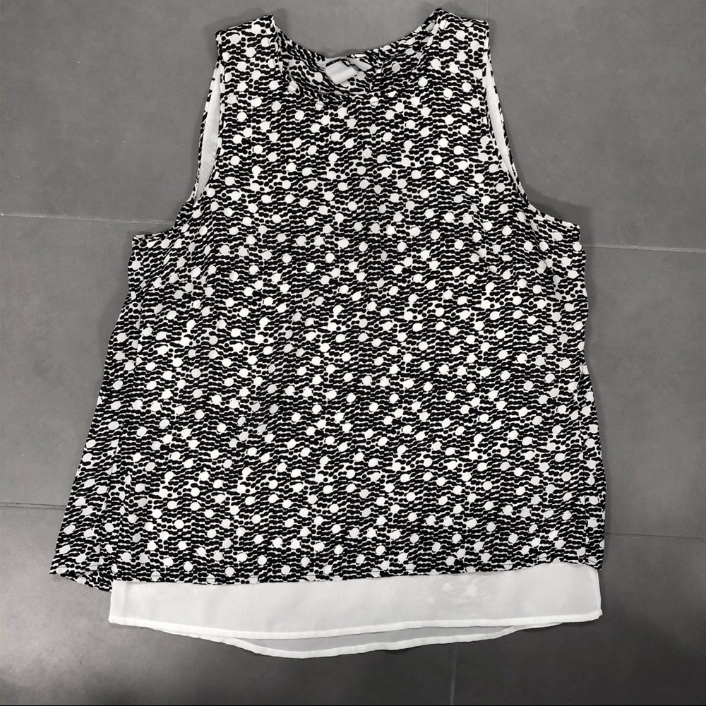 H&M Dressy Tank B&W Pattern 100% Polyester